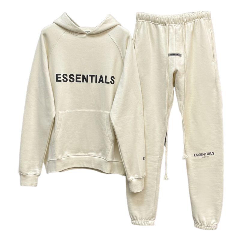 FORSSENTIALS メンズパーカーコットンブラウス長袖スウェットズボン上下セット裏地毛