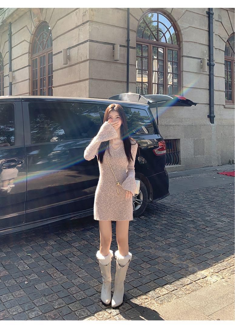 春にぴったり ミニニットワンピース