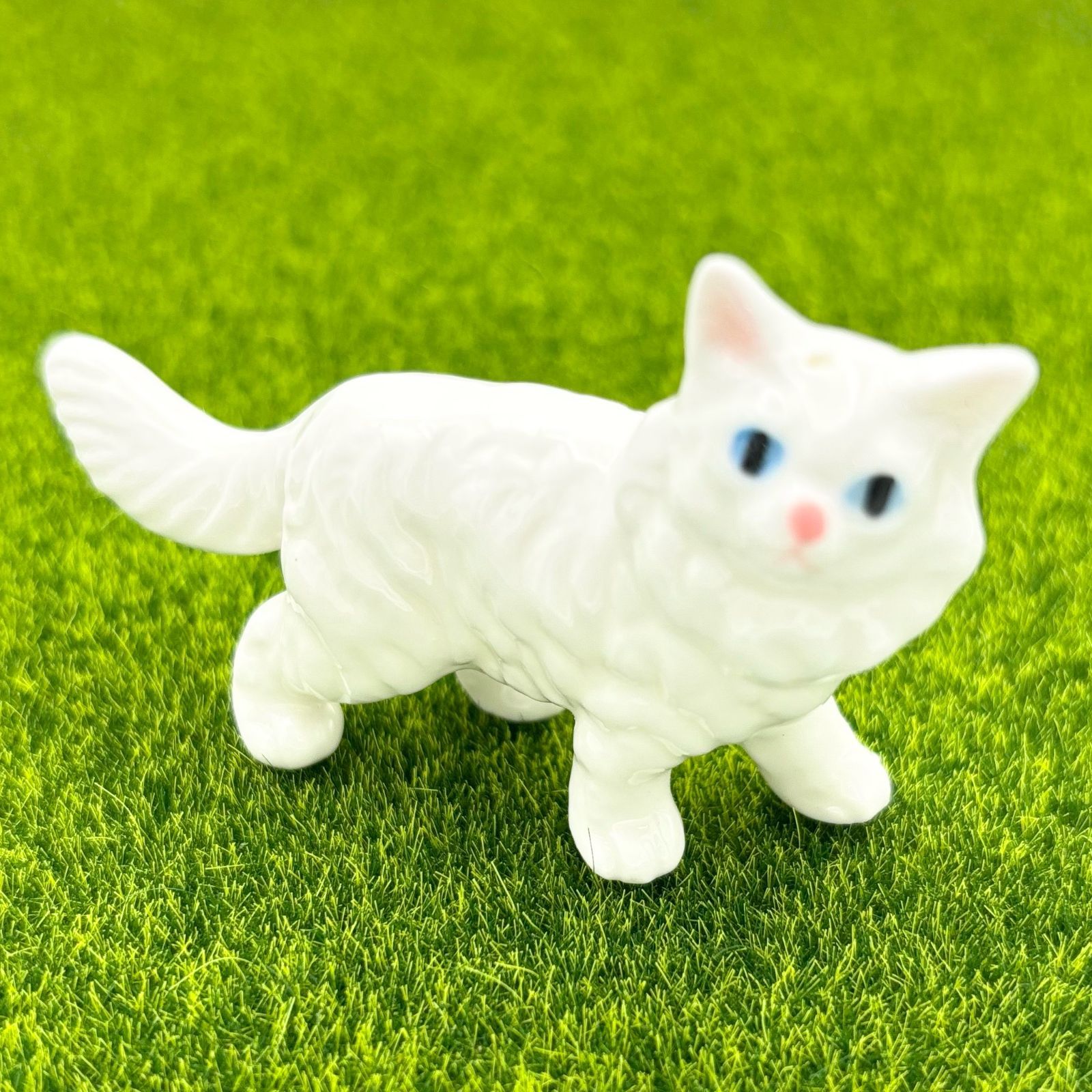 ねこ フィギュリン ミニチュア 陶器製 置物 猫 親子 オブジェ - メルカリ