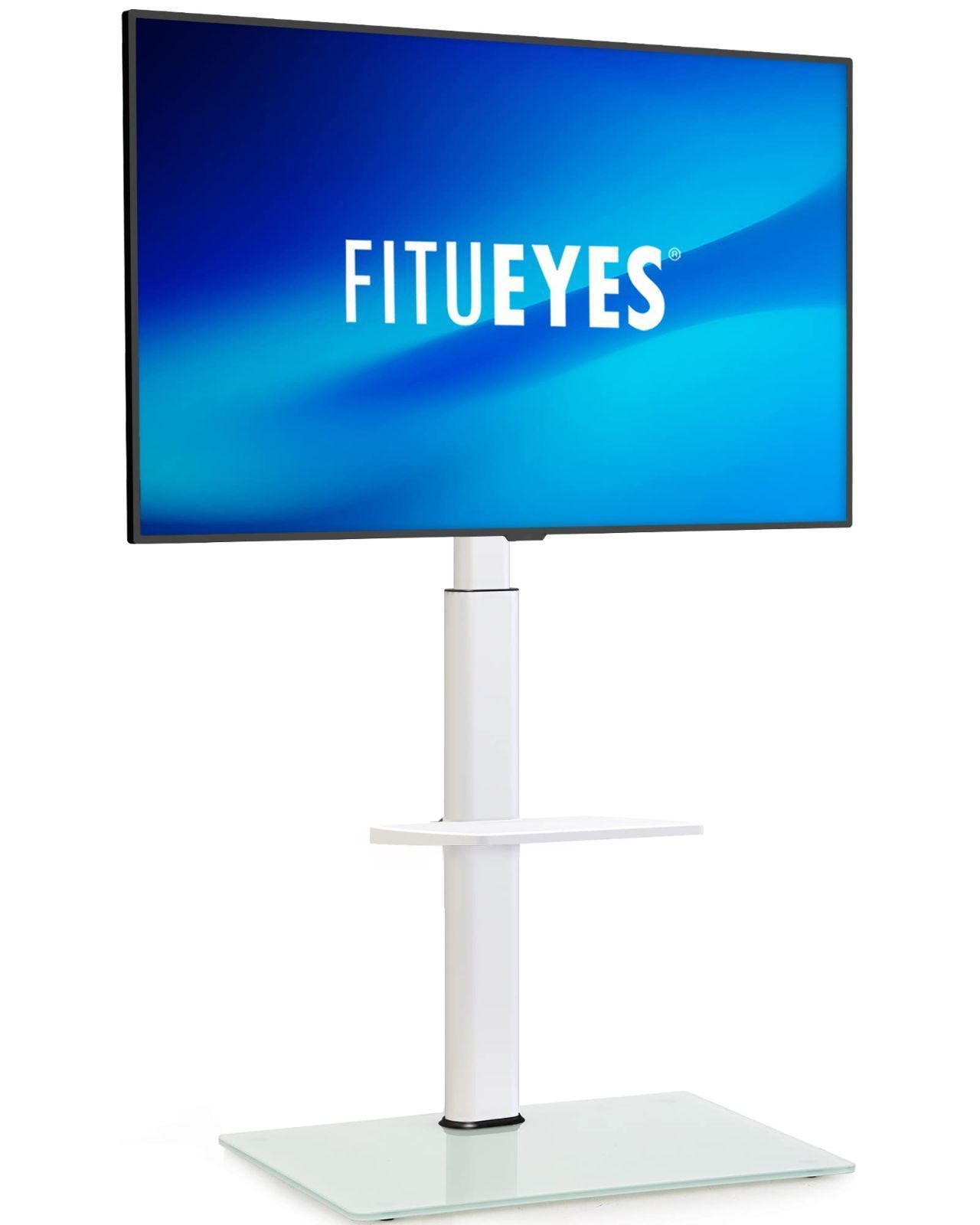 1.白 FITUEYES テレビスタンド 3260インチ対応 棚付き 壁寄せテレビ ...