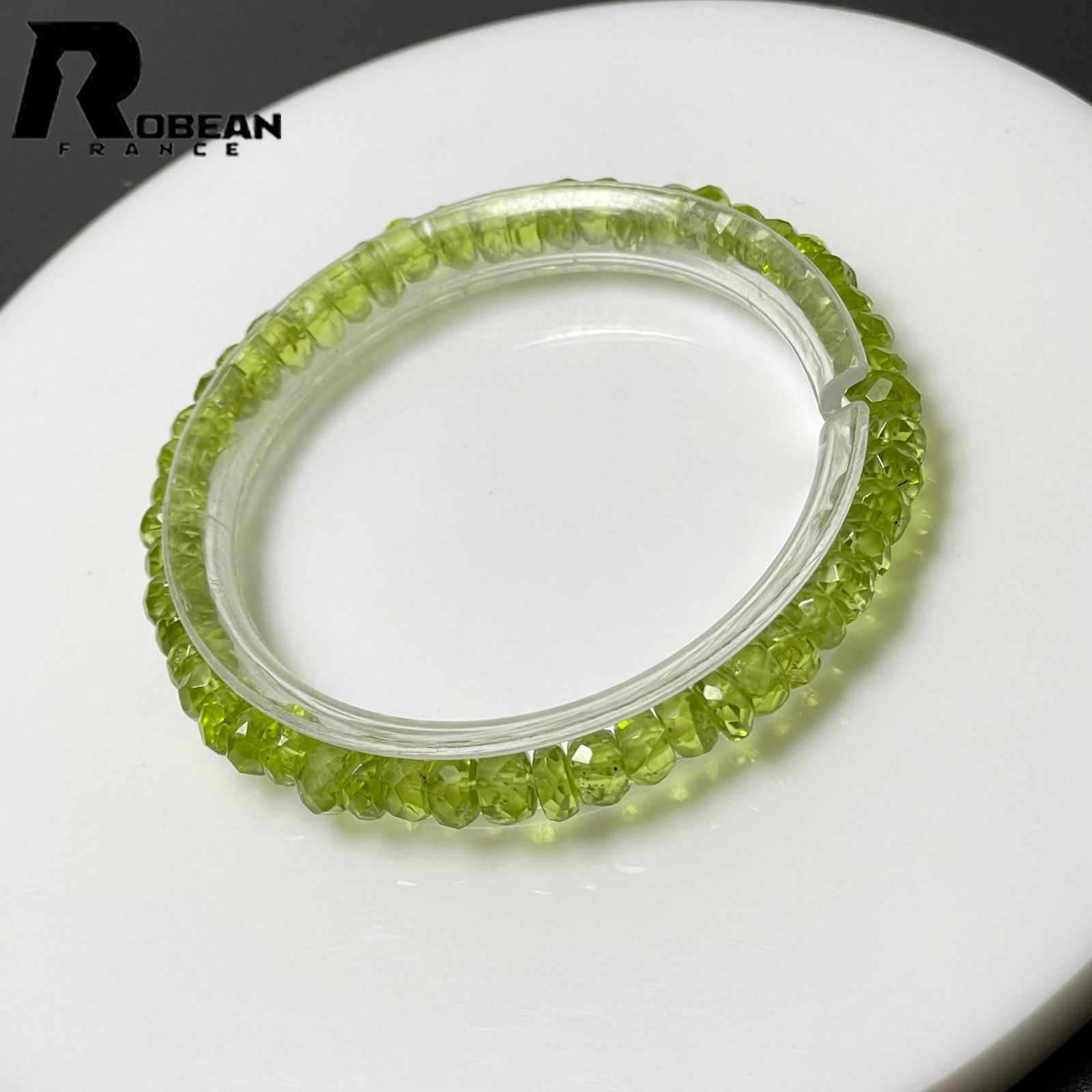 【一点限り】  絶賛 EU製 ROBEAN・ぺリドットボタンカット パワーストーン ブレスレット 天然石 綺麗 お守り ギフト プレゼント1   5.3*3.3mm M1226855