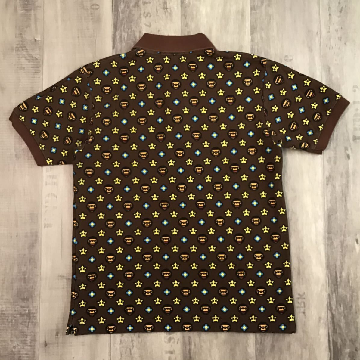 マイロ モノグラム ポロシャツ Sサイズ a bathing ape BAPE star milo 