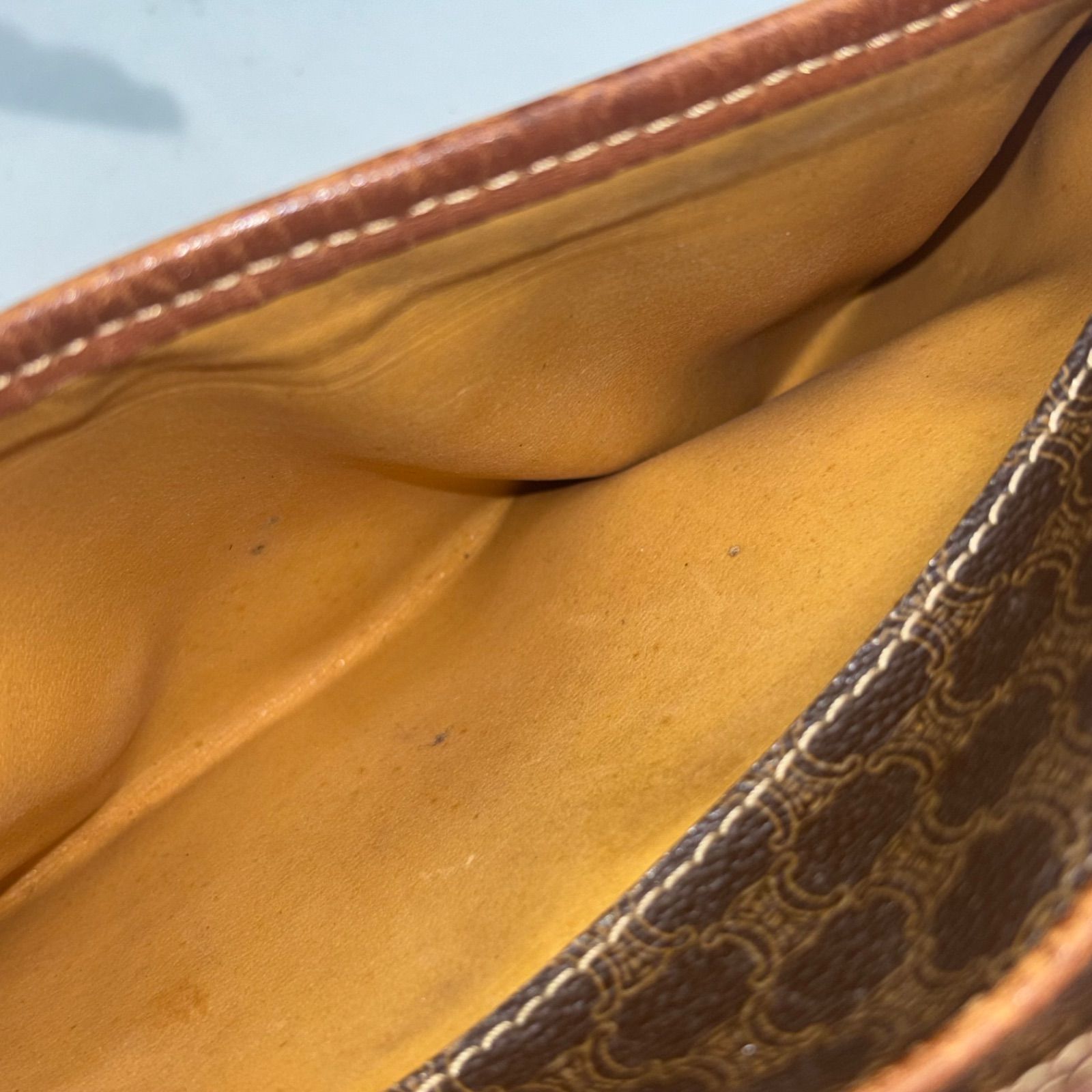 CELINE|セリーヌ|ショルダーバッグ|肩掛けバッグ|ブラウン|マカダム柄|角擦れあり|