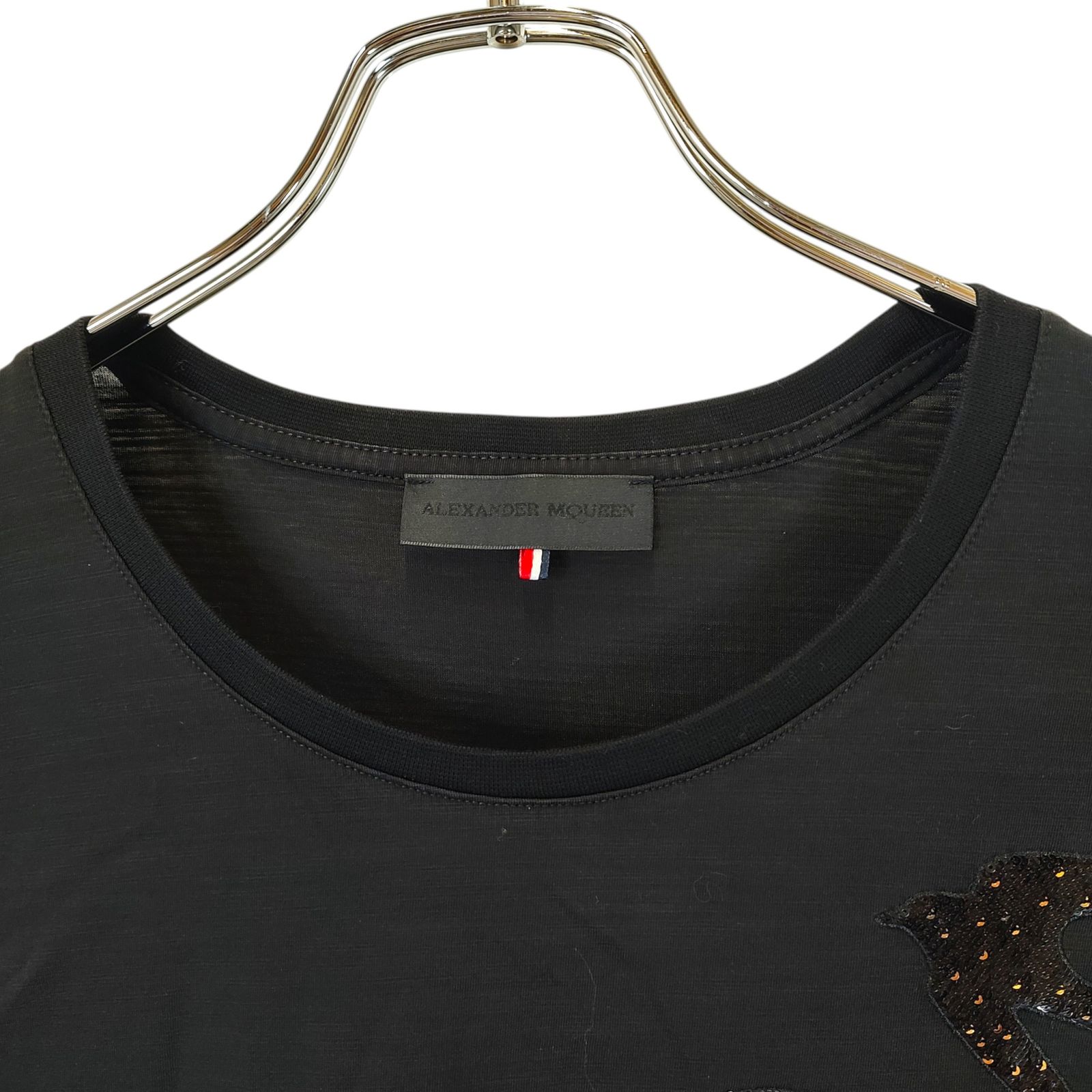 ☆美品☆ GUCCI ブラック ロゴパターン シルク混　長袖シャツ 40 ALEXANDER McQUEEN アレキサンダーマックイーン 鳥 ラメ 半袖