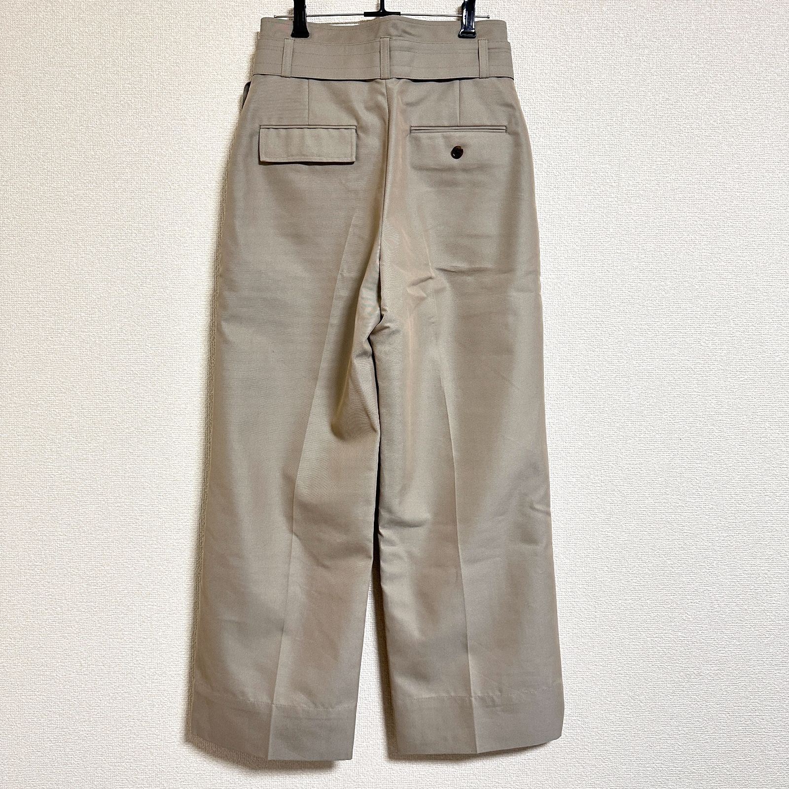 美品 UNITED ARROWS 24SS シャンブレーベルトパンツ ベルト付き ワイド 