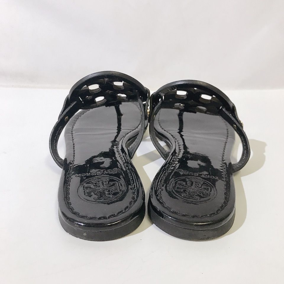 241○ Tory Burch ブラック エナメル サンダル 5M 241○ Tory Burch ブラック エナメル サンダル 5M
