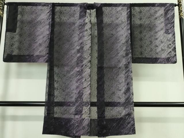 平和屋着物 上 オーガンジー 長羽織 スリーシーズン 春夏秋 塵除け 花尽くし 暈し染め 残布付き ♥ DZAA9844kh5