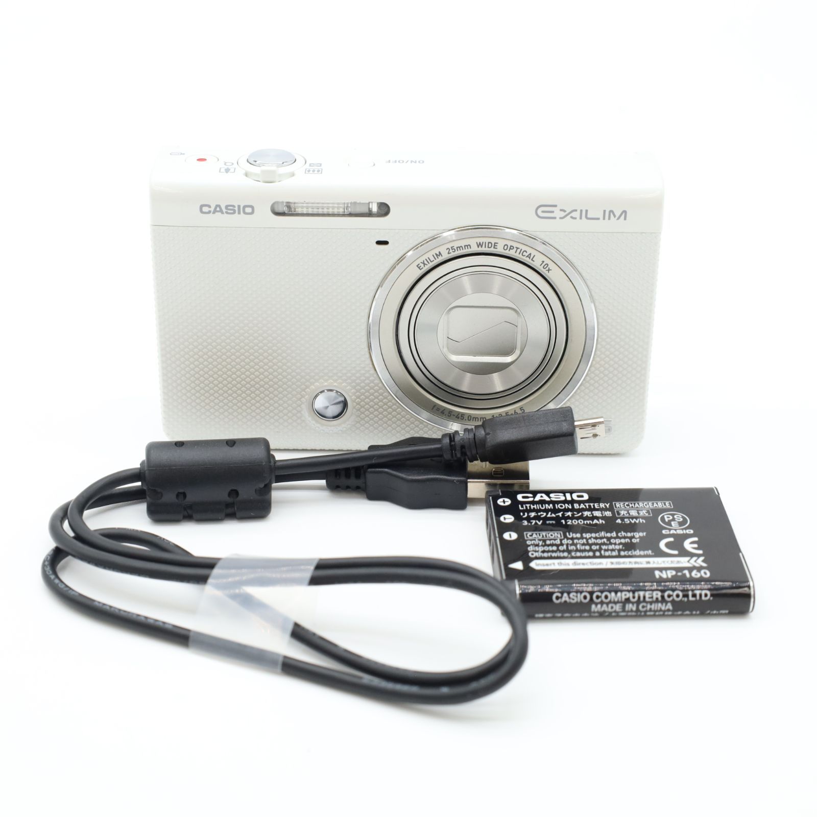 EXILIM EX-ZR70 美品 ホワイト 動作確認済み ≪極上品≫ CASIO EXILIM EX-ZR70 ボディ ホワイト #20250828