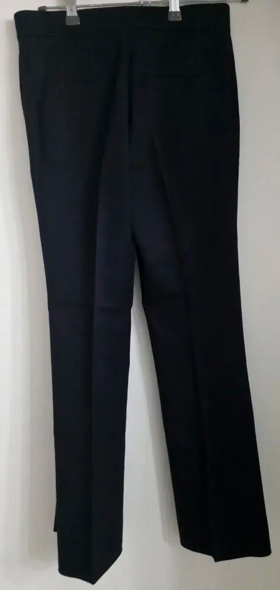 ラッキーシュエトゥ ウール混 セミーワイド スラックス 36 ダークネイビー