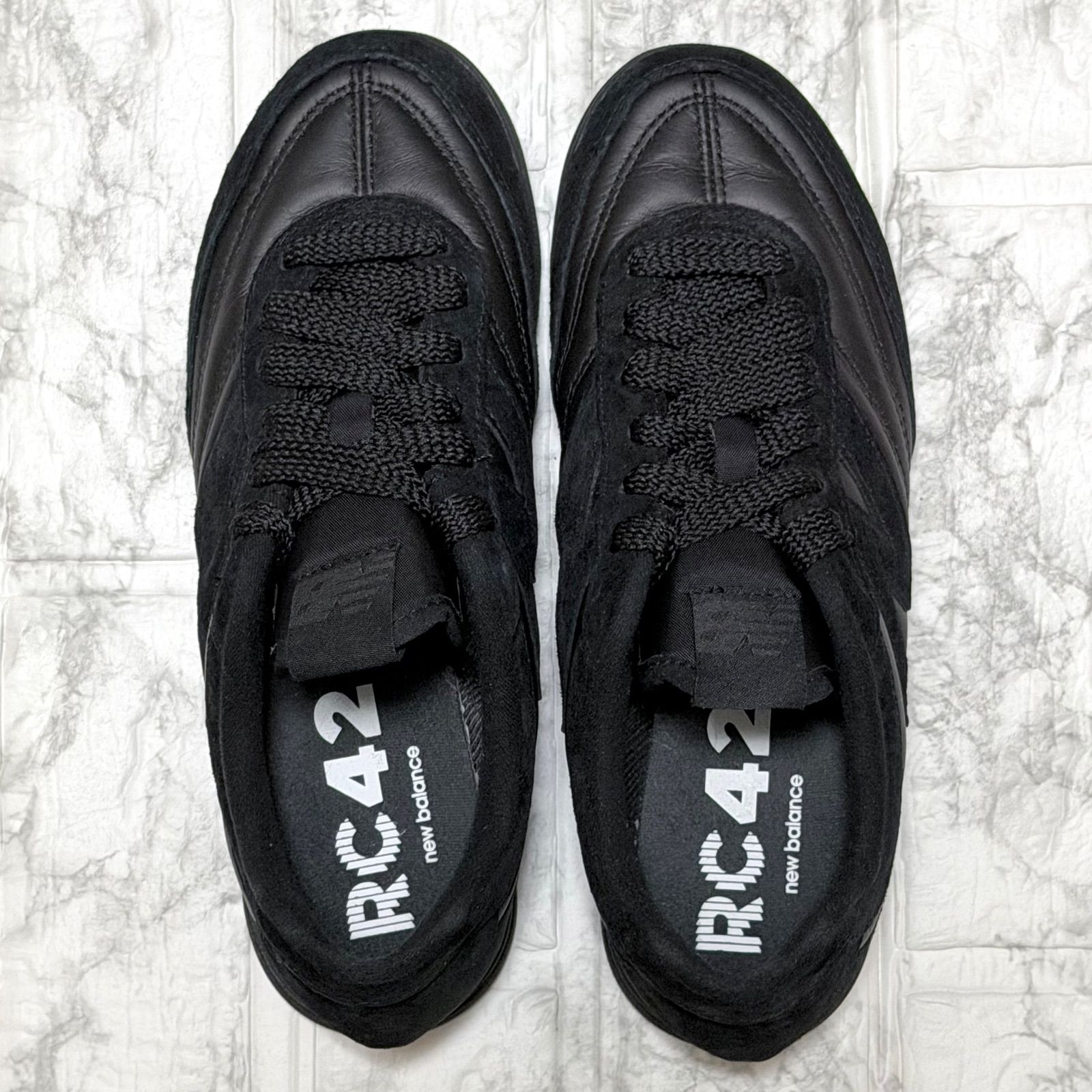 ニューバランス RC42 スニーカー オールブラック レザー スエード