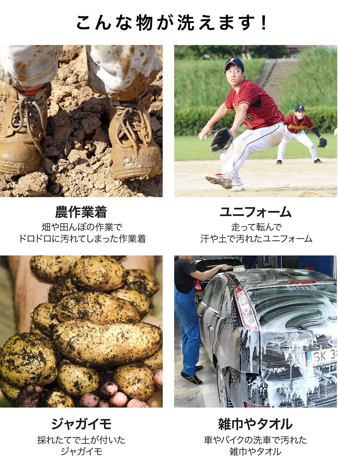 comtool メーカー1年 バケツウォッシャー 小型 事前洗い ホワイト×ブルー 予洗い ホワイト 洗濯機 シービージャパン