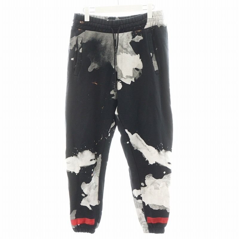 オフホワイト OFF WHITE ジョガーパンツ スウェット パンツ 総柄 S 黒 ブラック |AN12