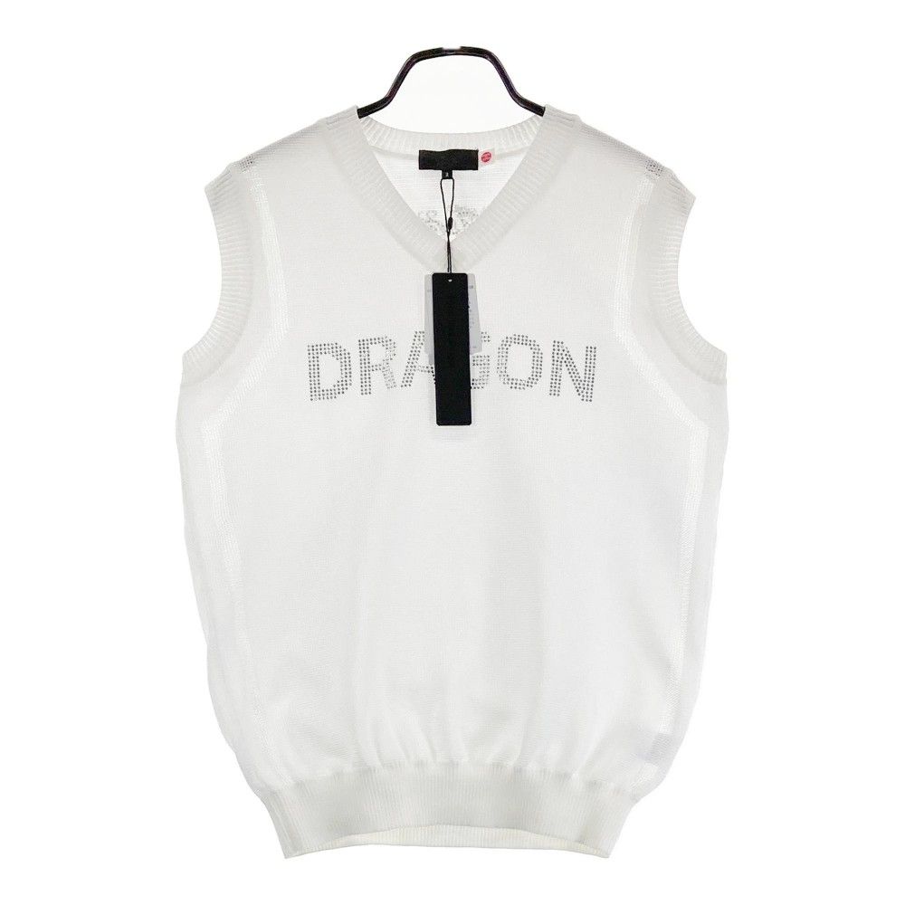 サイズ 2 DANCE WITH DRAGON ダンスウィズドラゴン ニットベスト ラインストーン ホワイト系 240101469786 ゴルフウェア メンズ ストスト
