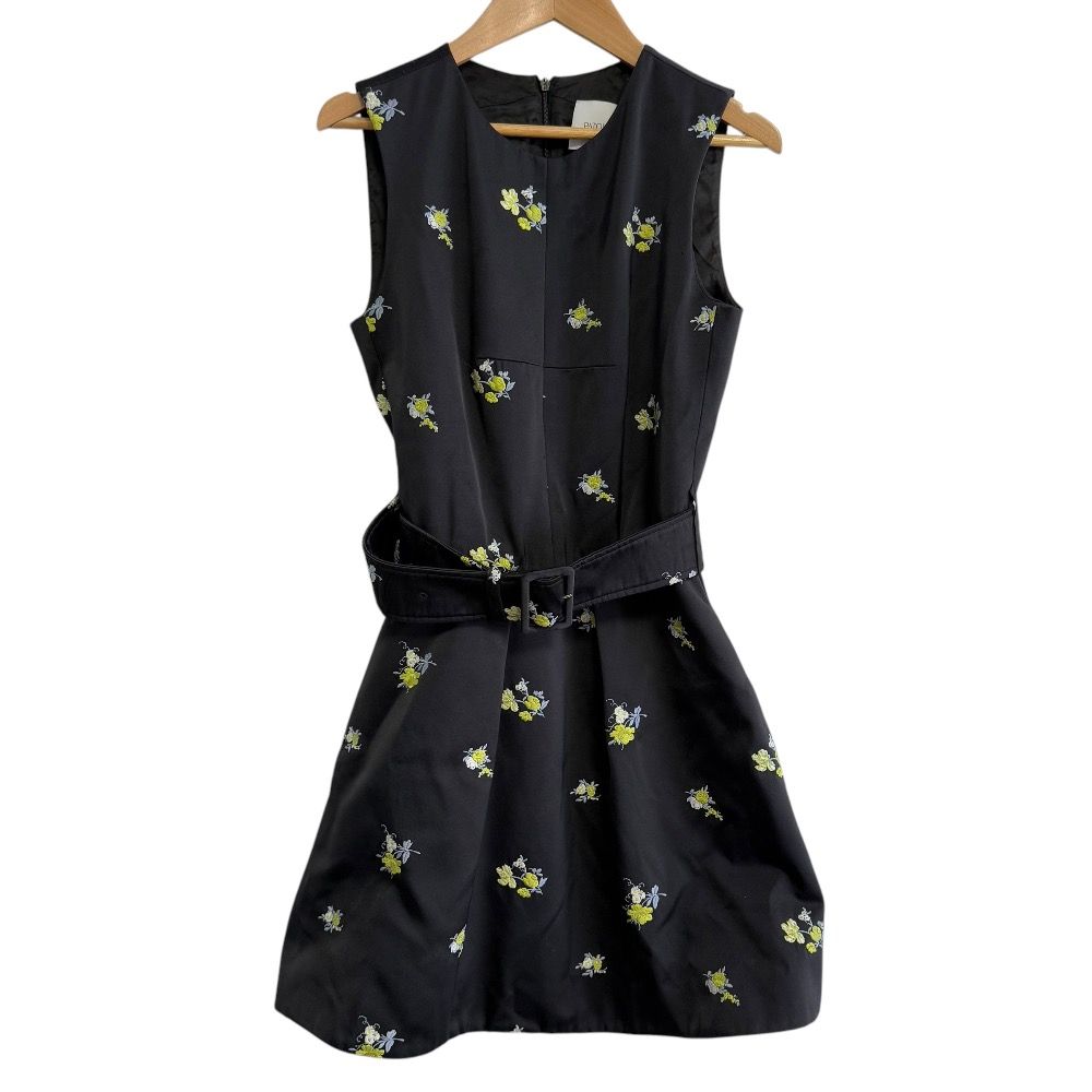 美品 22-23AW PATOU パトゥ リサイクルサテン 刺繍ミニドレス 花 美品 22-23AW PATOU パトゥ リサイクルサテン 刺繍ミニドレス 花
