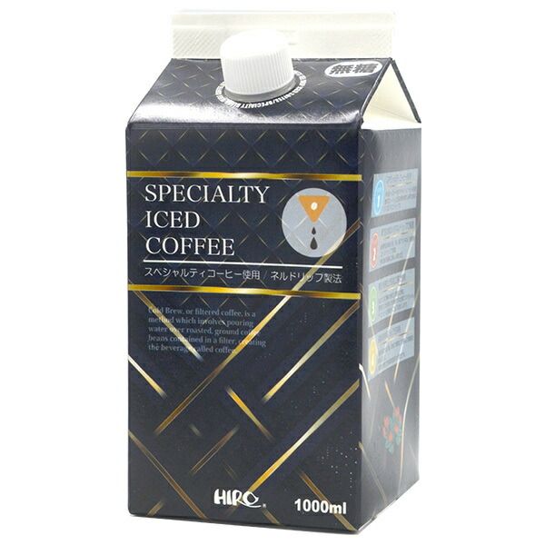ヒロコーヒー ネルドリップアイスコーヒー 無糖 1000ml紙パック×12本入× 2ケース ｜ アイスコーヒー 無糖 コーヒー 珈琲