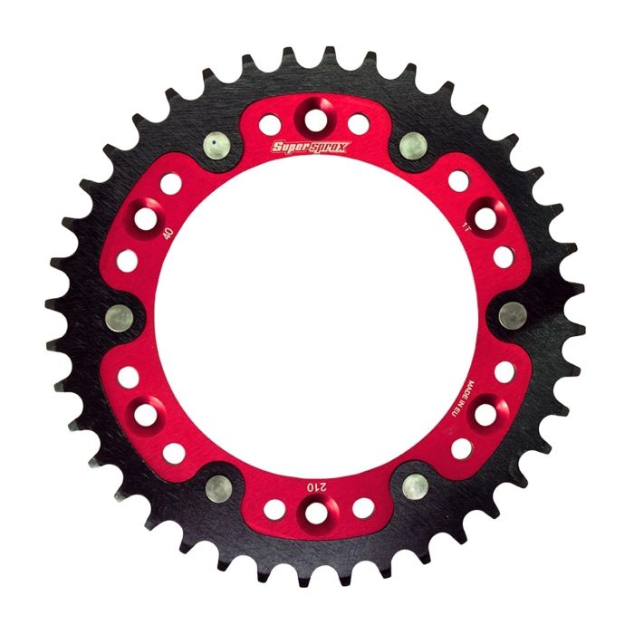 3営業日で発送 スーパースプロックス Supersprox ドリブン スプロケット リア ステルス STEALTH アルミ＆スチール 40T レッド RST
