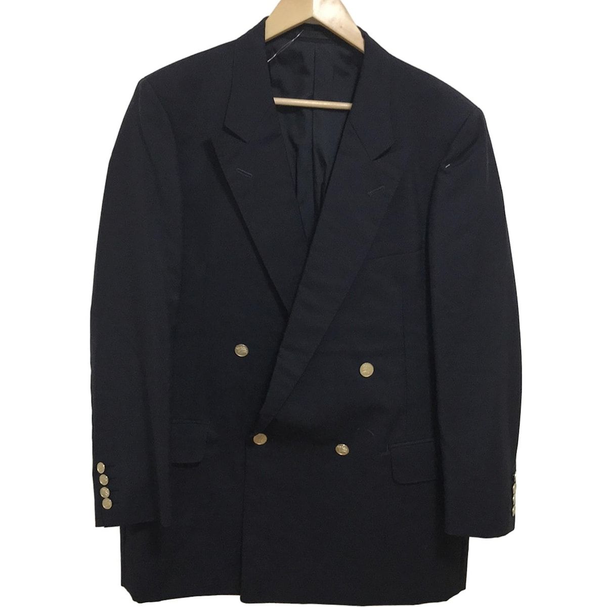 ☆極美品　BURBERRY Mサイズ ダークネイビー BURBERRY (バーバリー) ウール 裏チェック ダッフルコート