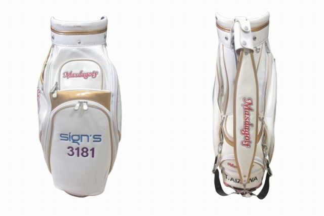 マスダゴルフ MASDA GOLF キャディーバッグ 9.5型 6分割 ロゴ 白