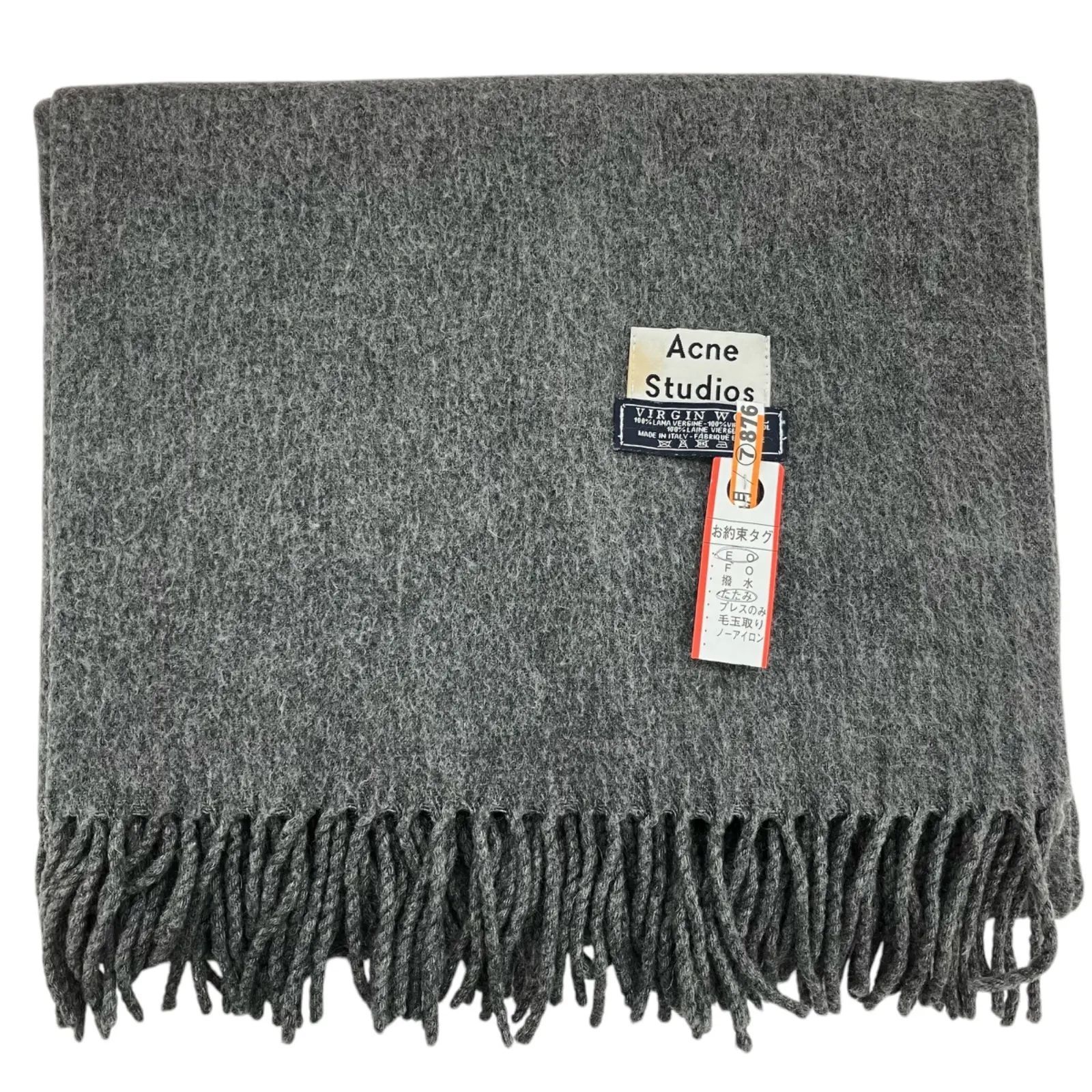 Acne Studios オーバーサイズウールマフラー【旧タグ】 Acne Studios◇フリンジ オーバーサイズ ウールマフラー☆200x70