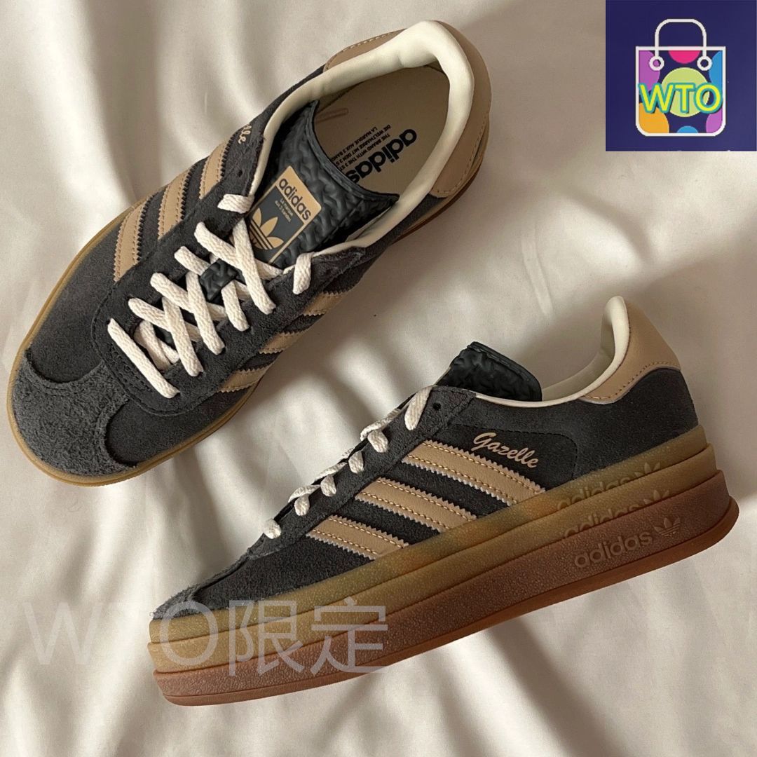 adidas originals Gazelle BOLD厚底板靴レディースグレー