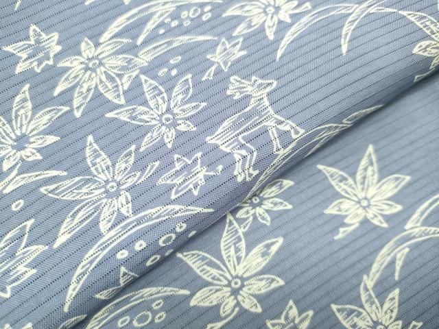 M♦希少 和宝 着物テリア 平和屋着物＊夏物 訪問着 絽 鹿 芝花文 正絹 逸品 未使用