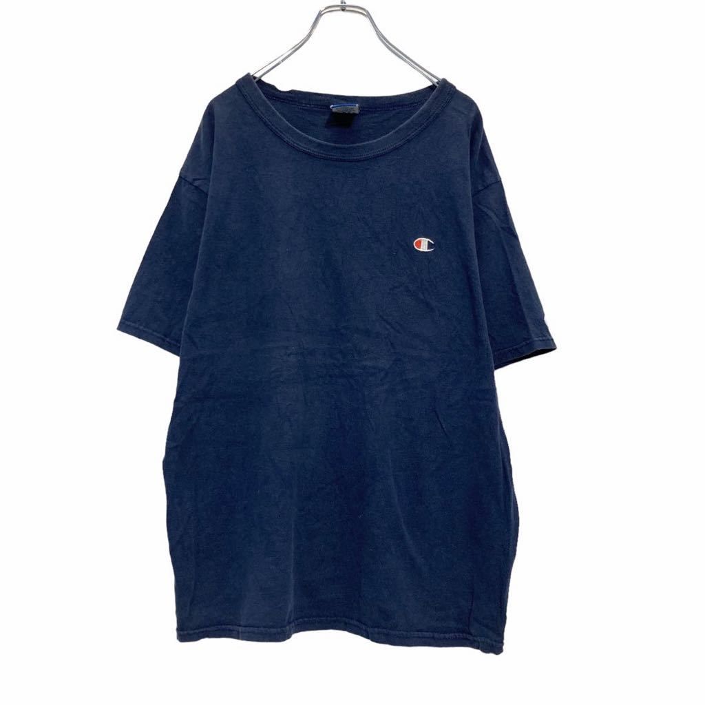 Champion 半袖 ロゴ Tシャツ L ネイビー チャンピオン スポーツ