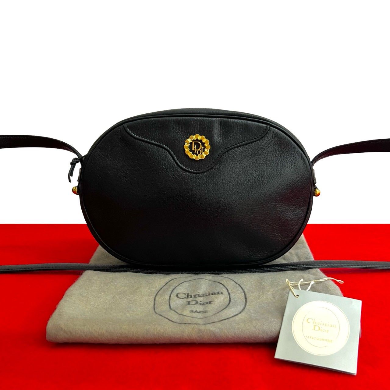 極 美品 袋付 Christian Dior クリスチャンディオール ロゴ 金具 