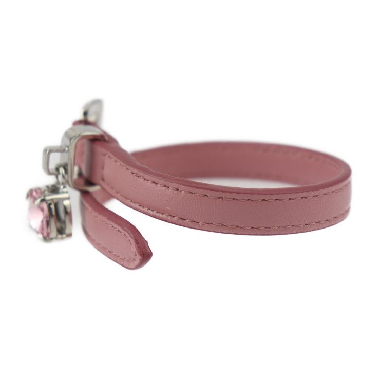 MIUMIU ミュウミュウ ブレスレット 51B094 レザー クリスタル ROSA