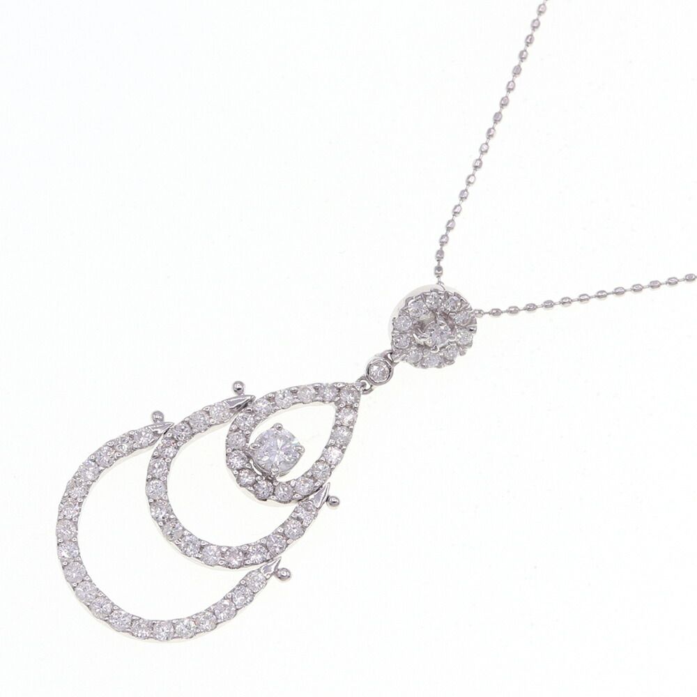 ダイヤモンド ネックレス D1.00ct K18 WG - メルカリ