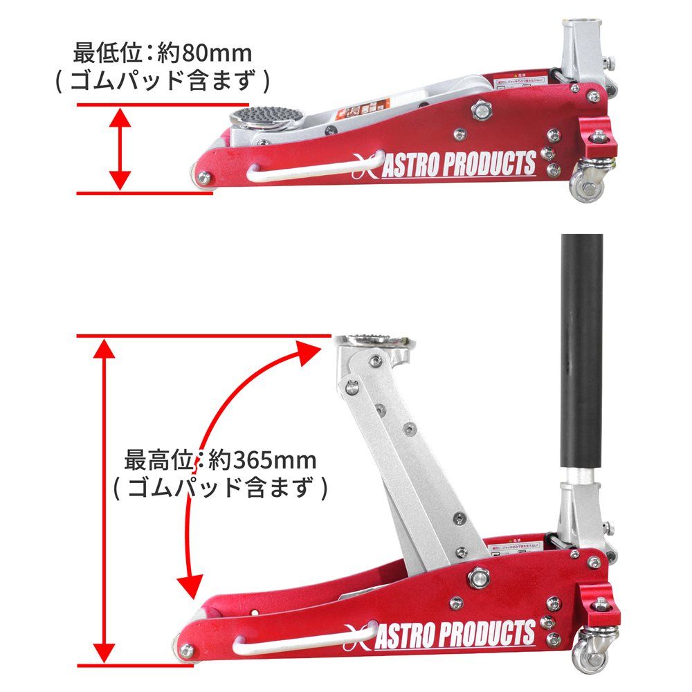 アストロプロダクツ 1.5TON アルミガレージジャッキ GJ138 - メルカリ