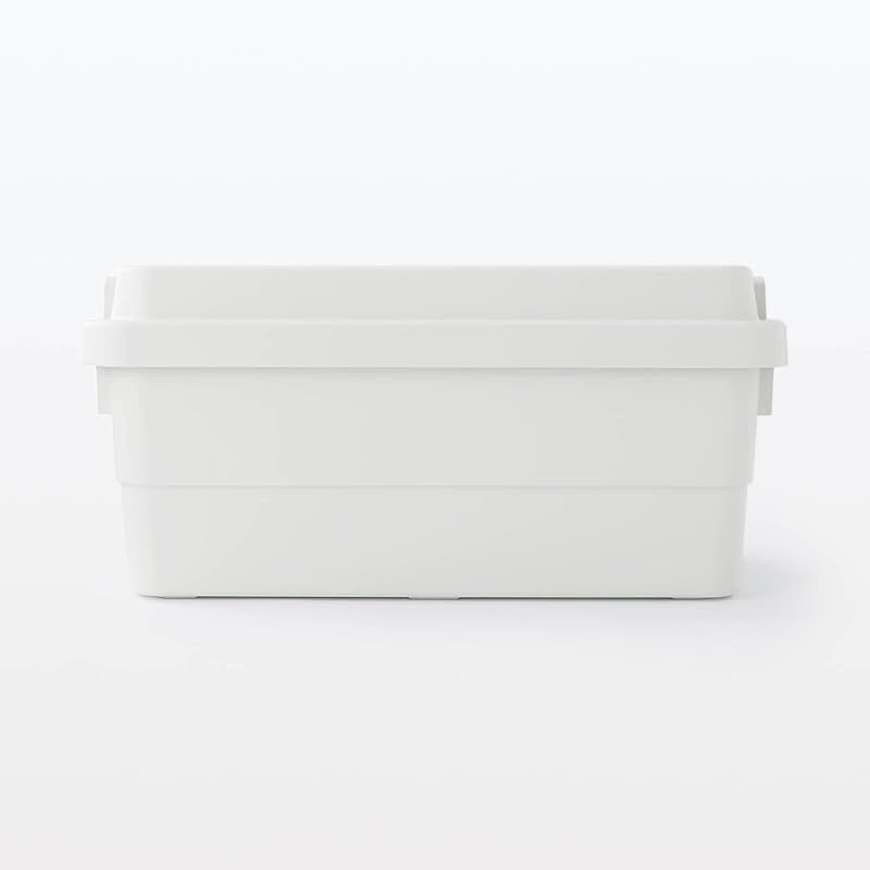 無印 2個セット 再生ポリプロピレン入り 頑丈収納ボックス ホワイトグレー 特大