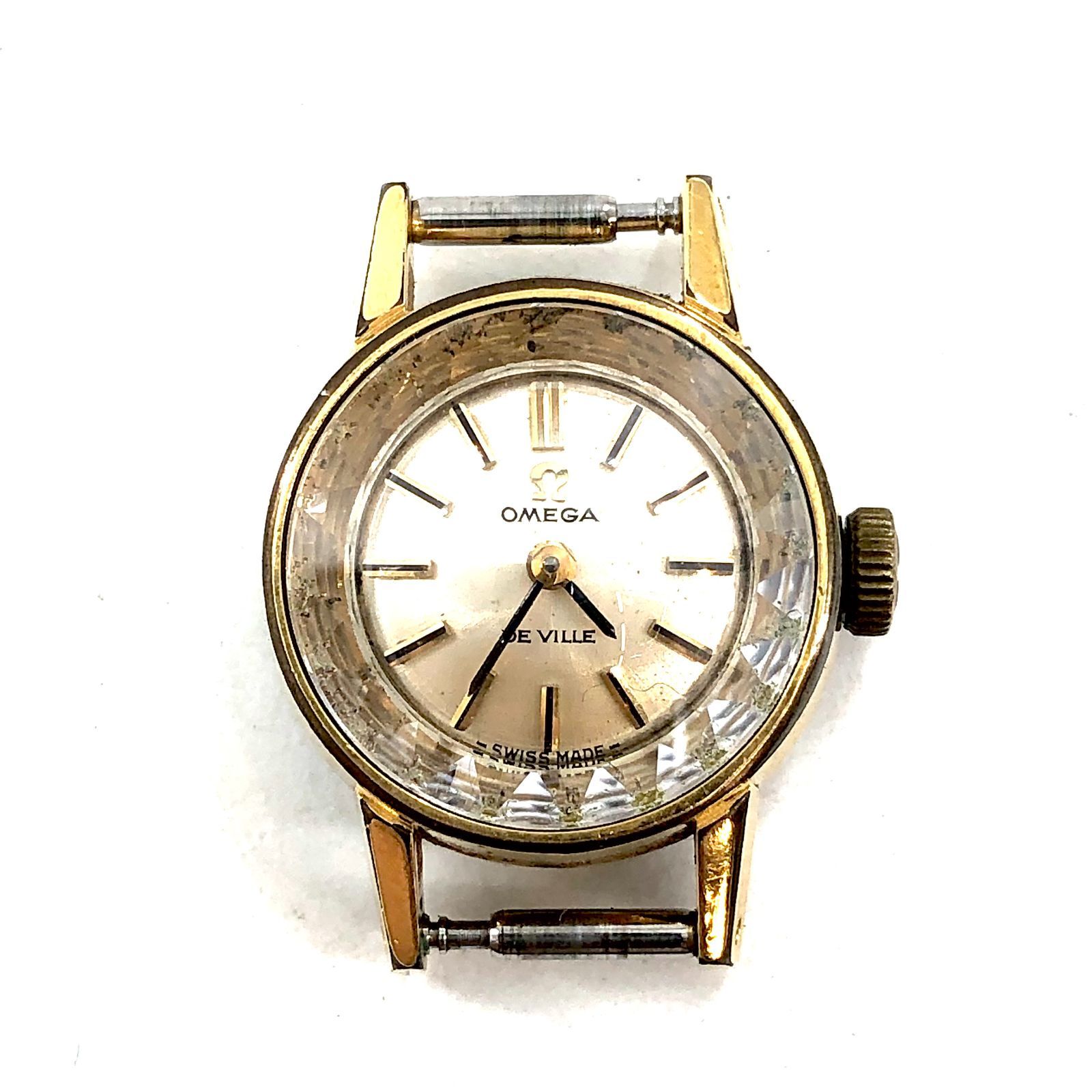 55 オメガ　デビル　カットガラス　手巻き　レディース　腕時計　美品 USED』OMEGA カットガラス 手巻き デビル 腕時計 スチール レディース