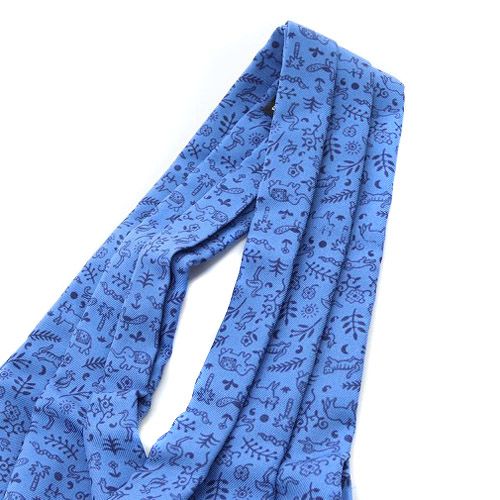 エルメス マルジェラ期 アニマル柄 アスコットタイ ストール シルク 青  