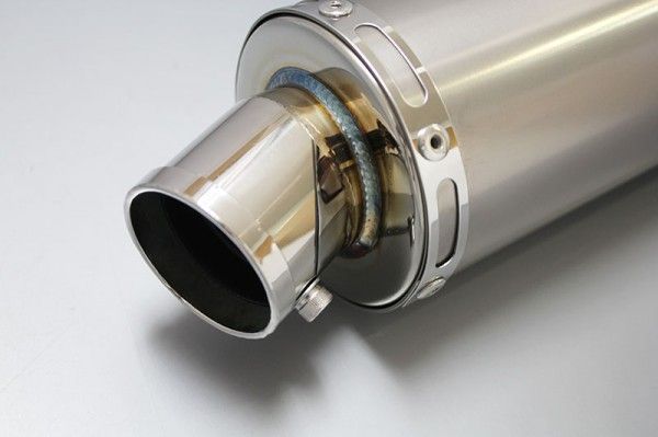 999.9 M-04 チタニウム -度なし調光グリーンレンズ 汎用 サイレンサー 90φ×420 差込径 60.5 φ チタン ソリッド