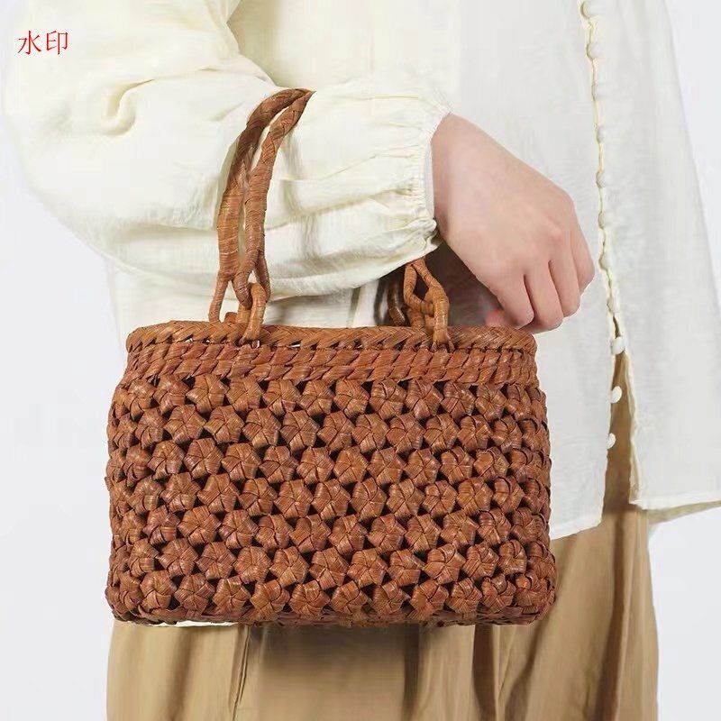 上品/綺麗☆職人手作り良品 野山葡萄藤包かごバッグ 手編み