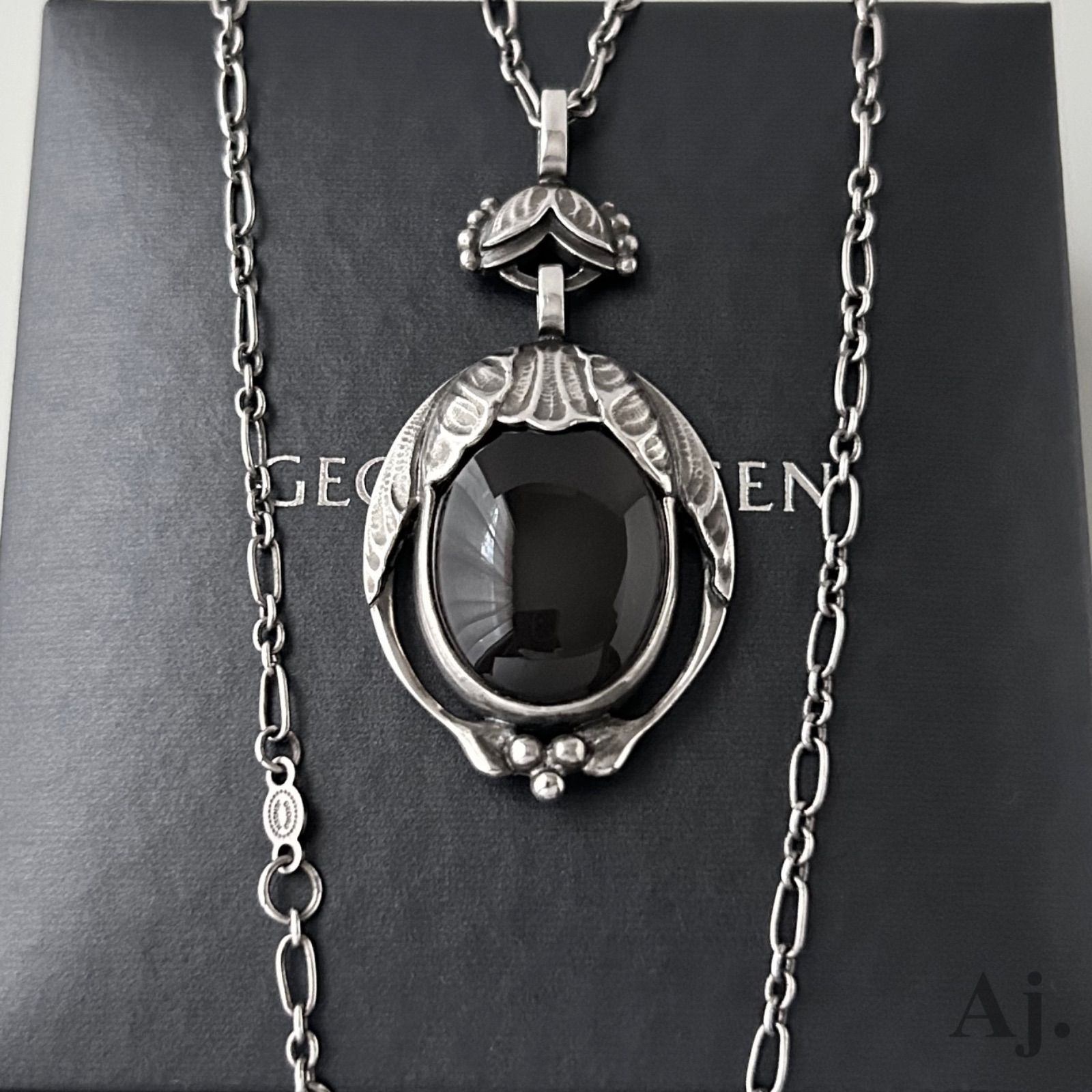 ジョージジェンセン 激レア ロング ネックレス ペンダント 54B  