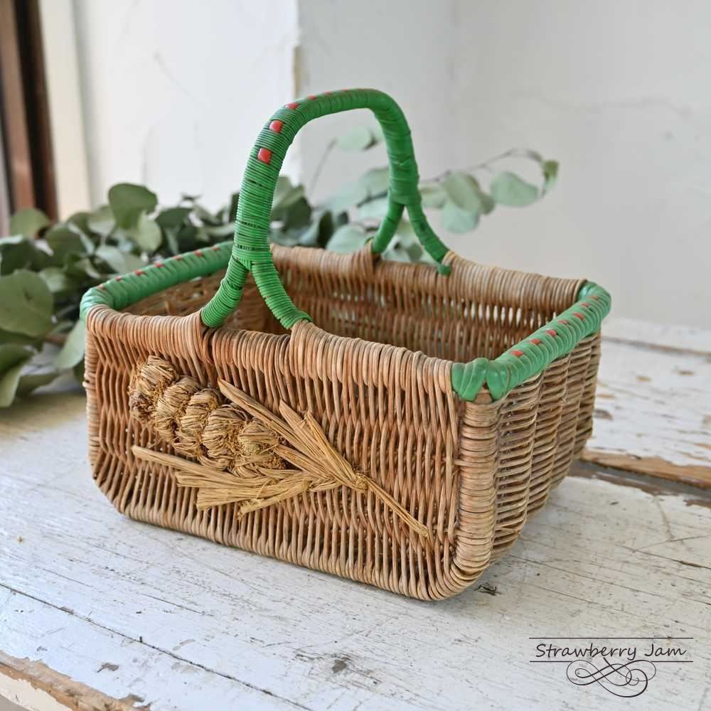 アンティーク バスケット パニエ | フランス 籐のドールパニエ 人形用