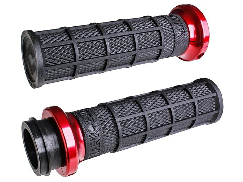 HART-LUCK LOCK-ON グリップ ケーブルスロットル ブラック/レッド