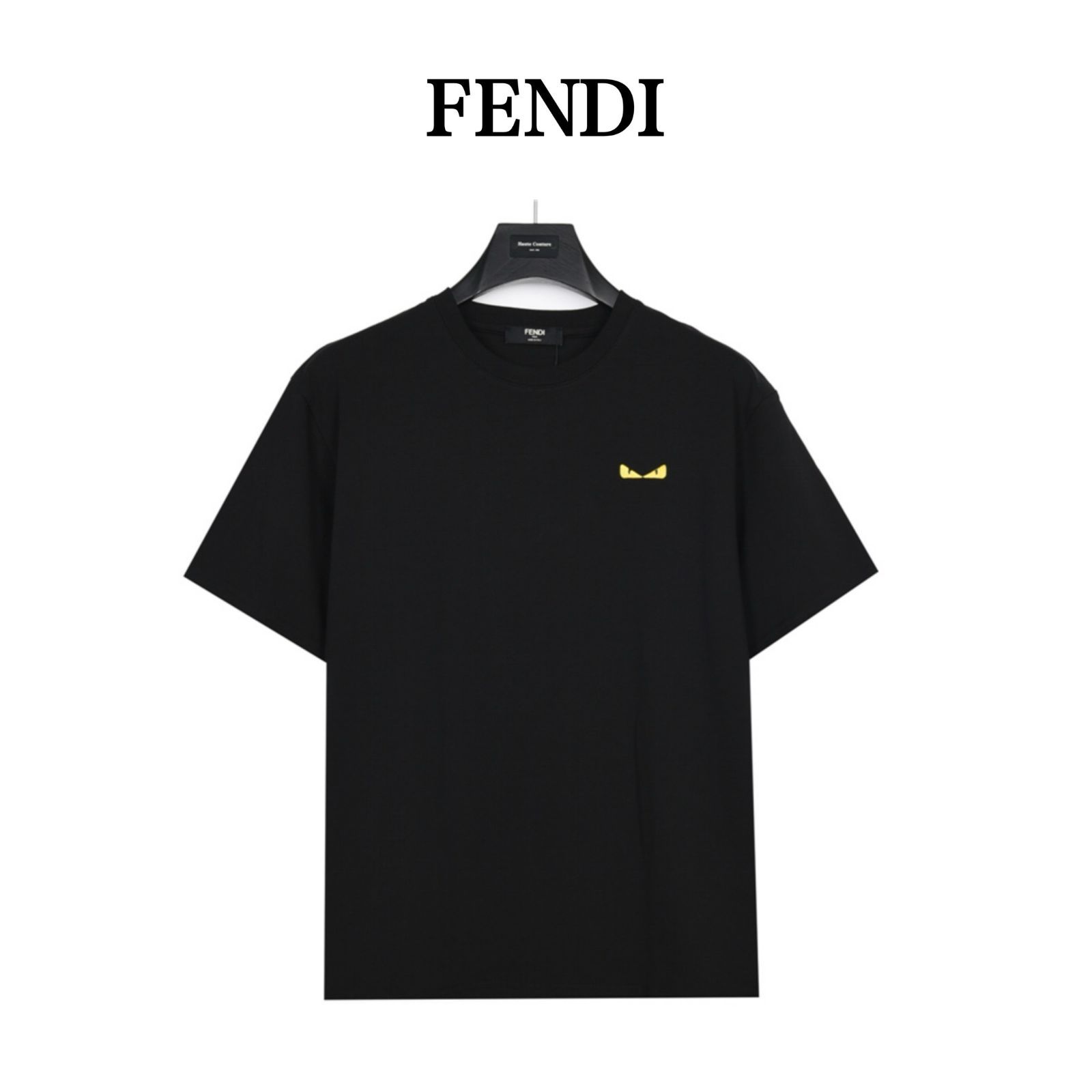 今日 Fendi ミニモンスターアイ刺繍 ショートスリーブ T シャツ-1