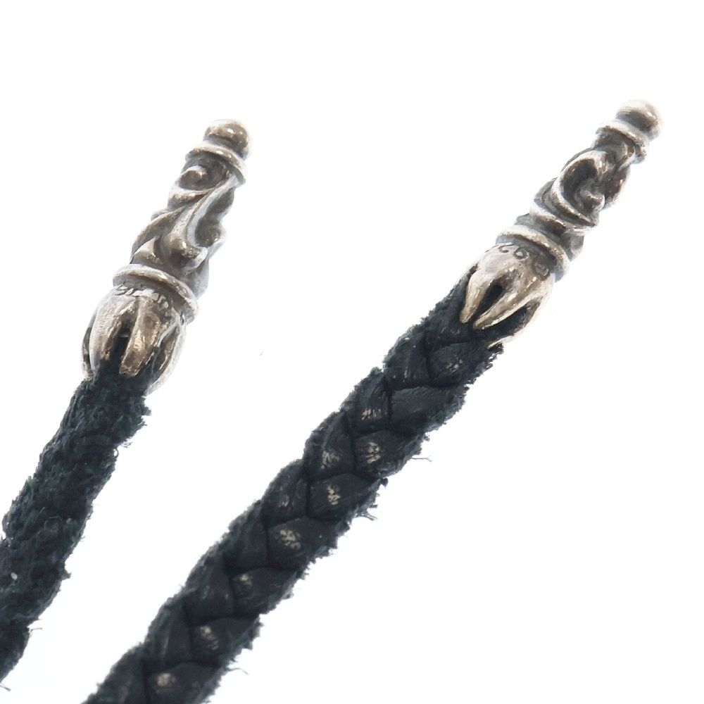 クロムハーツ LEATHER BRAID/スクロールレザーブレード シルバー