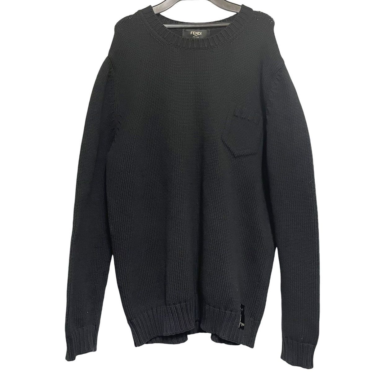 FENDI フェンディ ニット・セーター XXL 黒 【古着】【中古】【送料無料】 中古】 Fendi フェンディ クルーネックニットセーター FZY432 AEK2