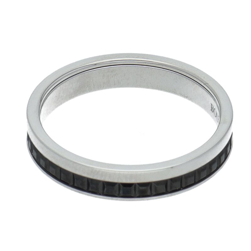 ブシュロン キャトル ブラック リング ハーフ JAL00206(#17) K18WG  