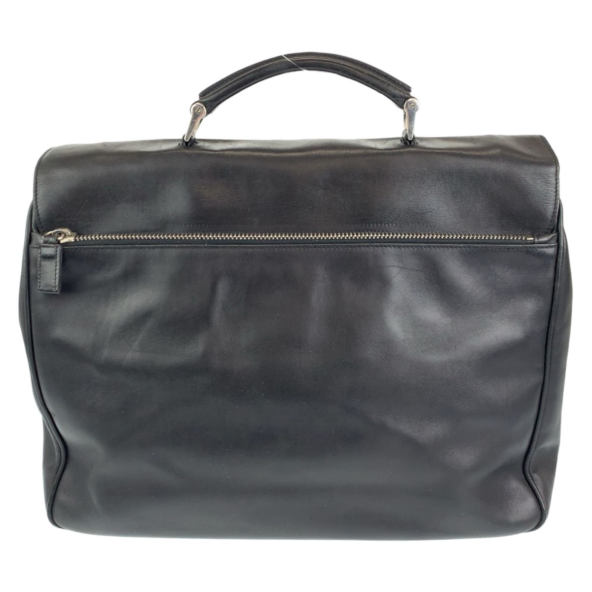 PRADA プラダ ブラック 黒 シルバー金具 レザー ビジネスバッグ