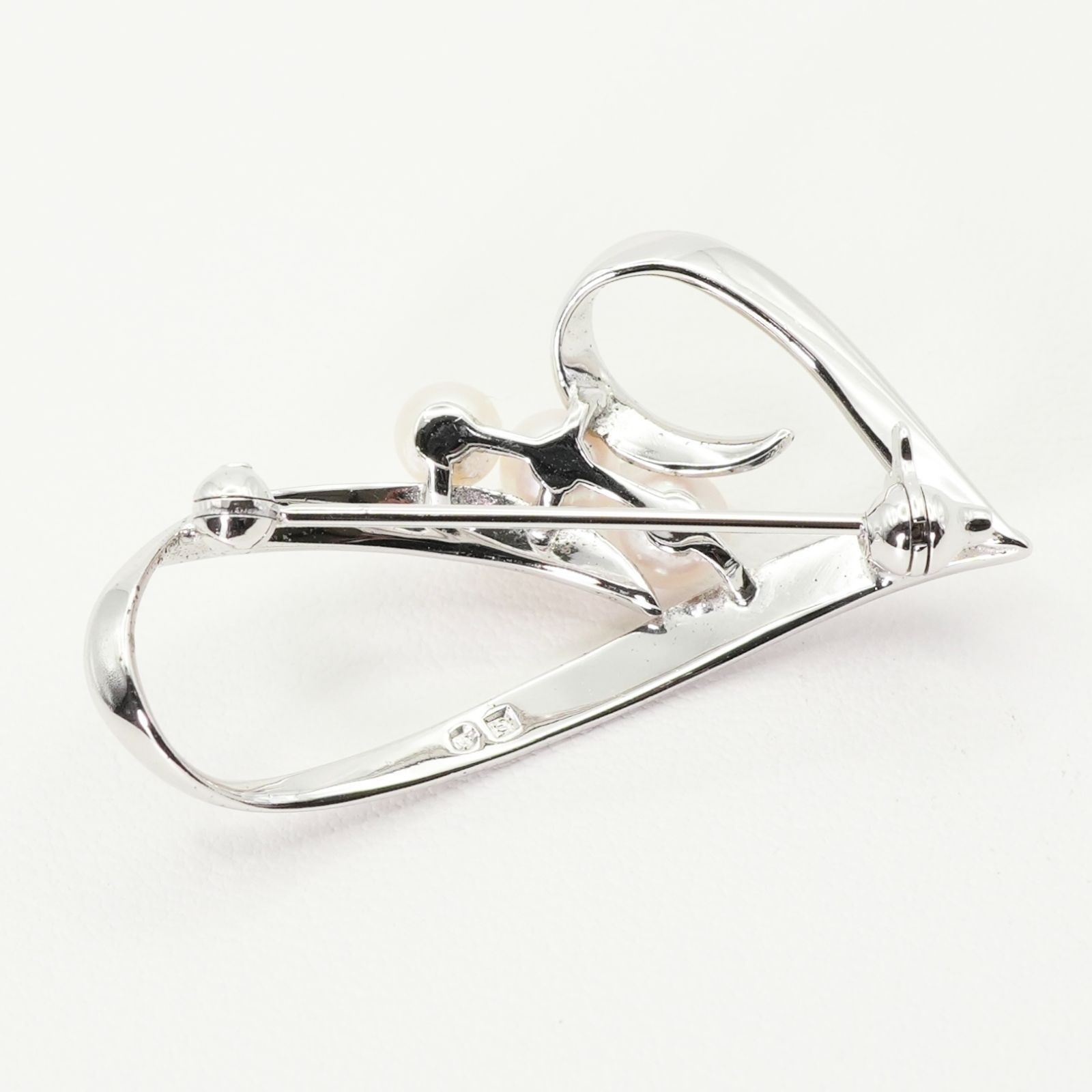 美品 ミキモト ハート 3P パール ブローチ シルバー/25-472S - メルカリ