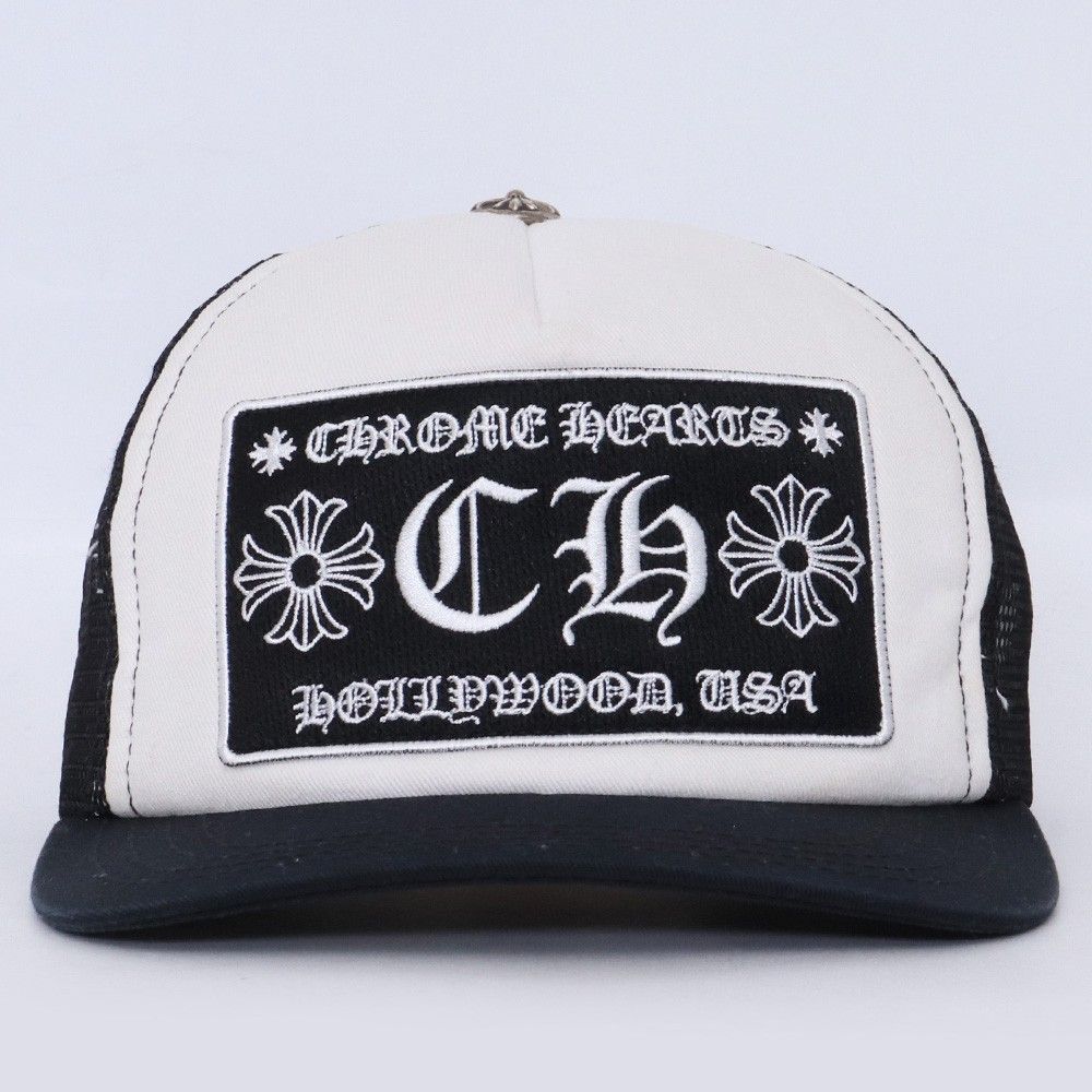 CHROME HEARTS トラッカーキャップ ホワイト/ブラック クロムハーツトラッカーキャップキングタコブラックホワイト