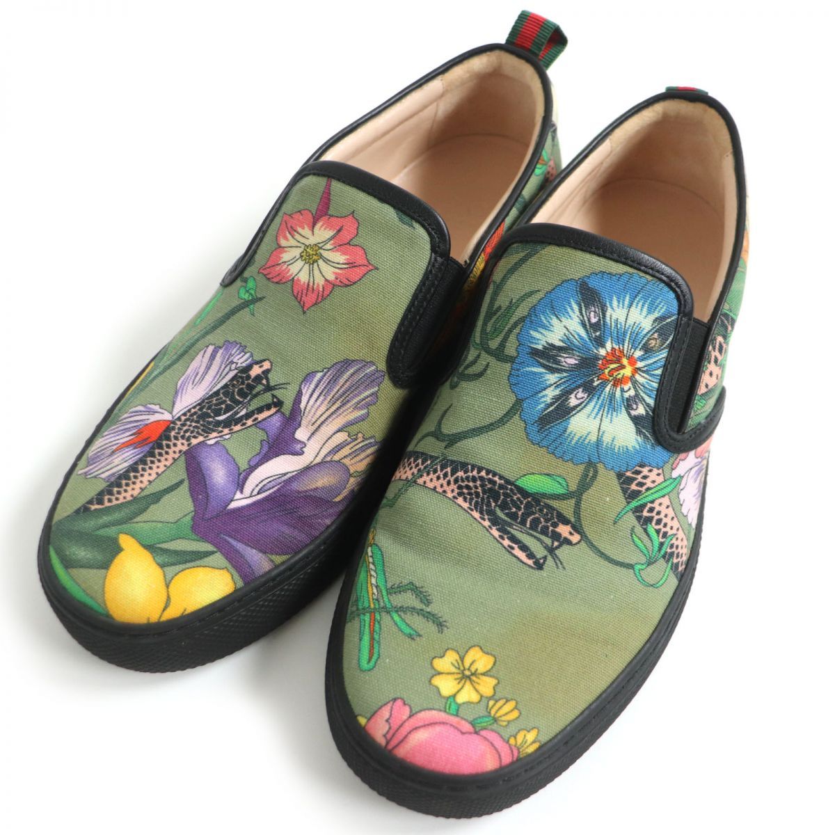 良品□GUCCI/グッチ 407363 フローラ/スネーク ウェブライン 