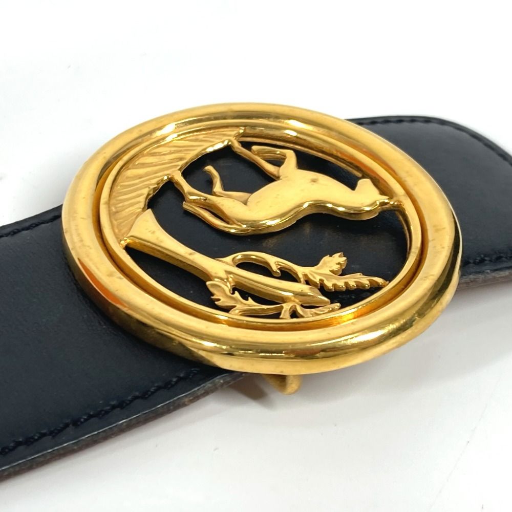 HERMES エルメス ベルト ホース バックル 馬 レザー ブラック