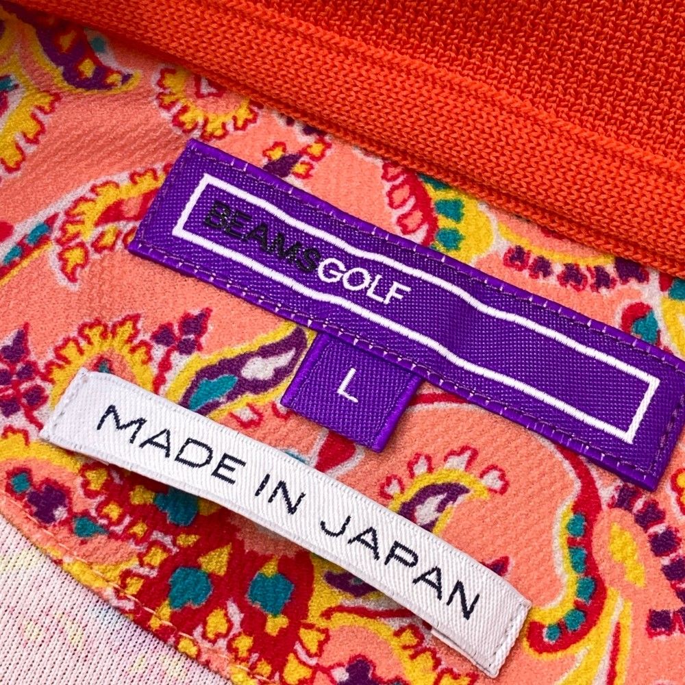 サイズ L BEAMS GOLF ビームスゴルフ 半袖ポロシャツ ペイズリー総柄 オレンジ系 240101257230 ゴルフウェア メンズ ストスト USTAUSTRALIA_COM_AU