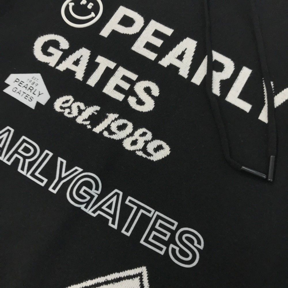 サイズ：1 PEARLY GATES パーリーゲイツ 韓国モデル フード付ニットベスト ニコちゃん ブラック系 [240101330601]  ゴルフウェア レディース ストスト - メルカリ