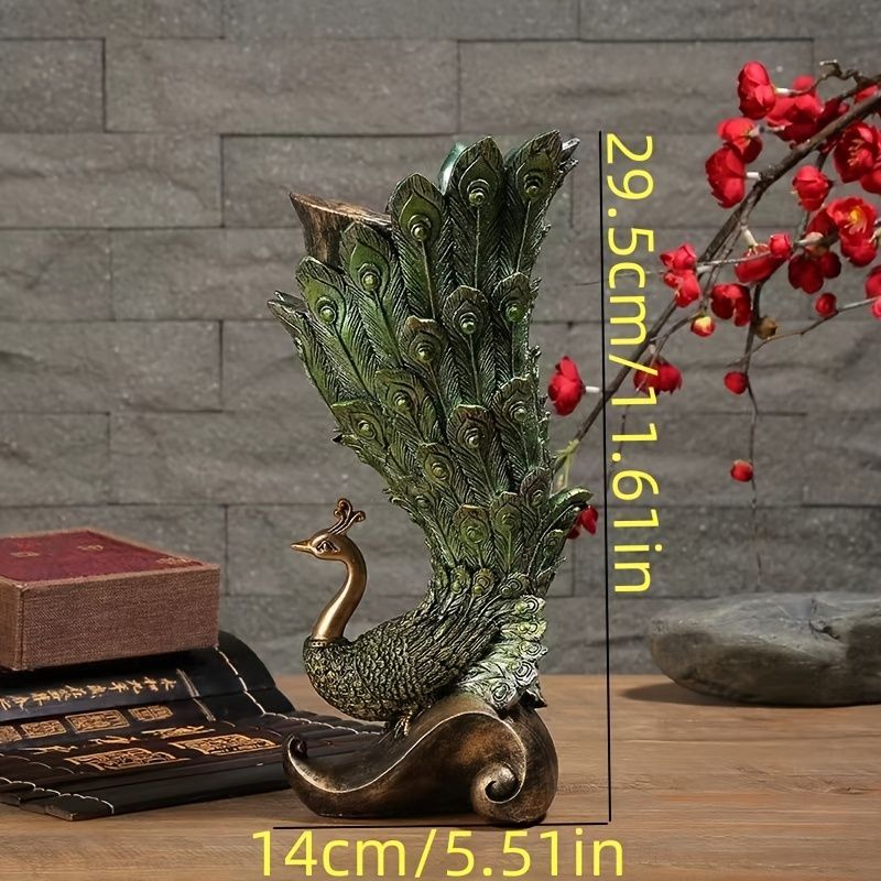 孔雀を模した青銅器花瓶  装飾品 現代工芸品 美術品 置物 クジャク 置物 装飾品 現代工芸品美術品 孔雀を模した青銅器花瓶